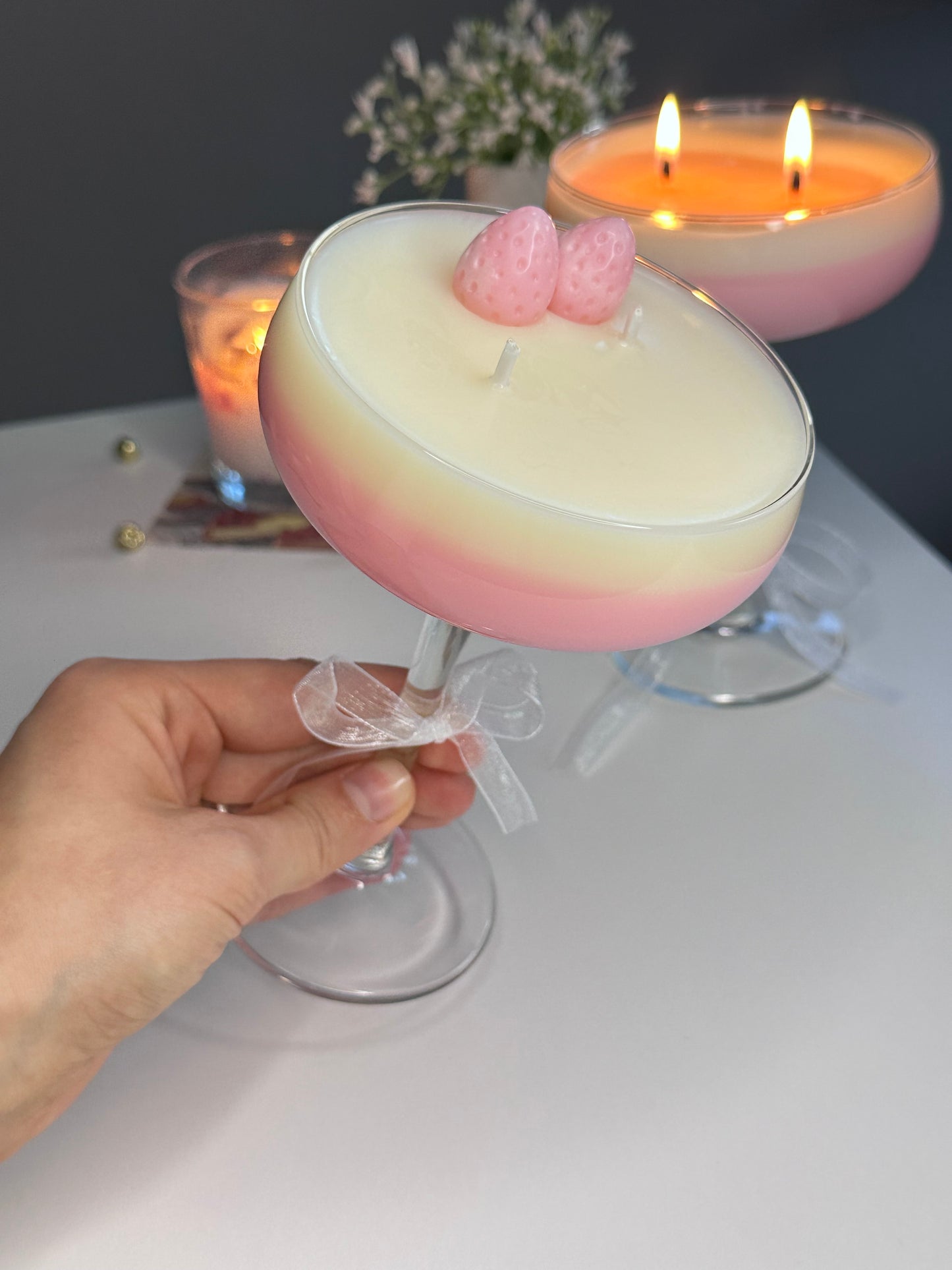 Strawberry Cocktail Kerze