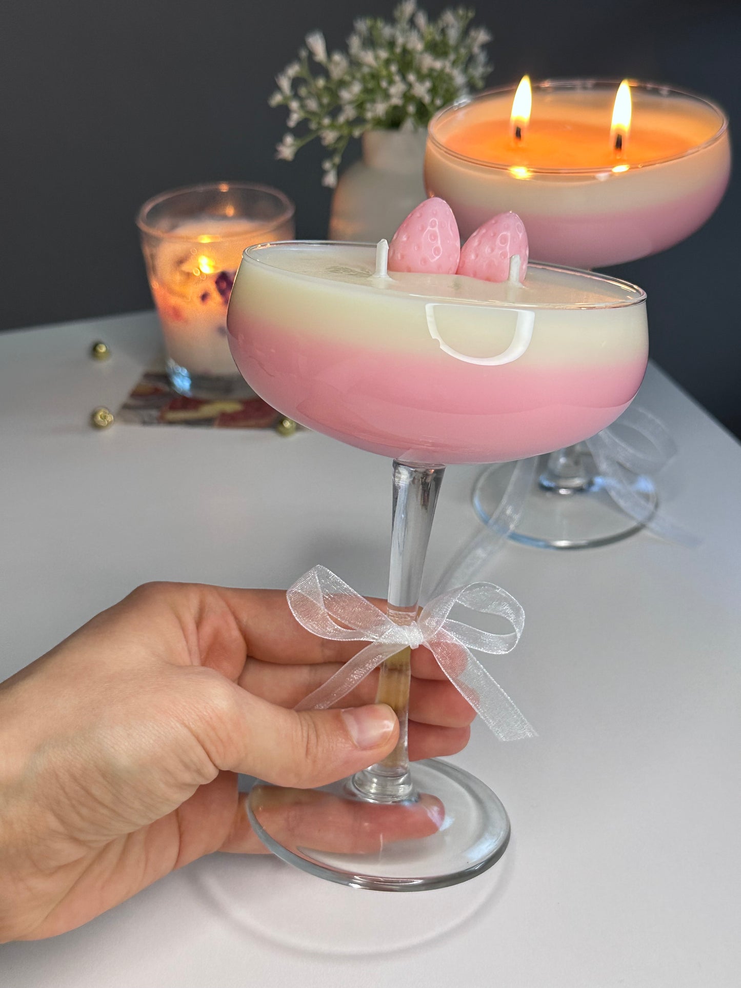 Strawberry Cocktail Kerze