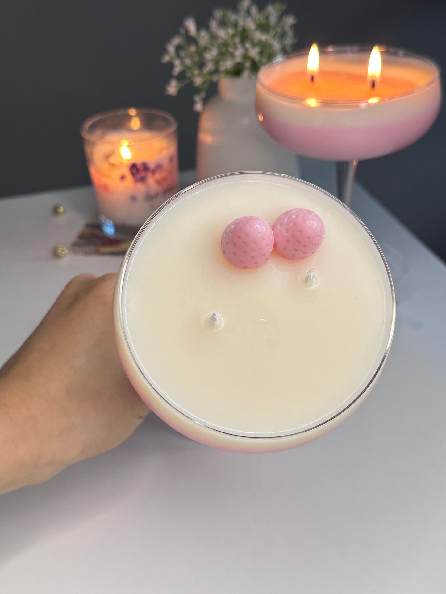 Strawberry Cocktail Kerze